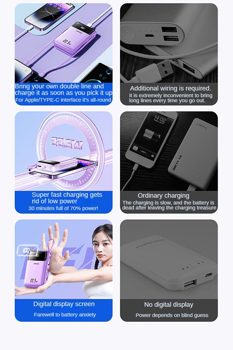 Nohon power bank 20000mah carga super rápida para iphone 16 pro max 15 14 13 ipa