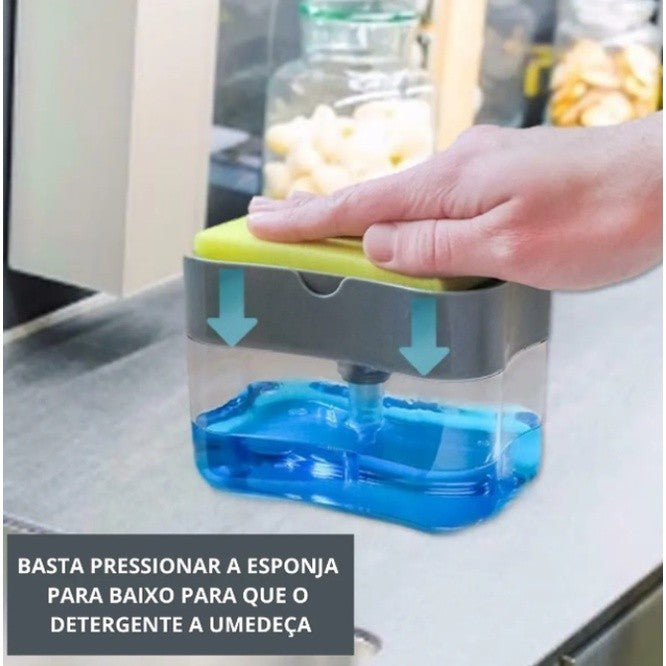 Suporte Bucha Esponja Dispenser Detergente 2 em 1 com esponja