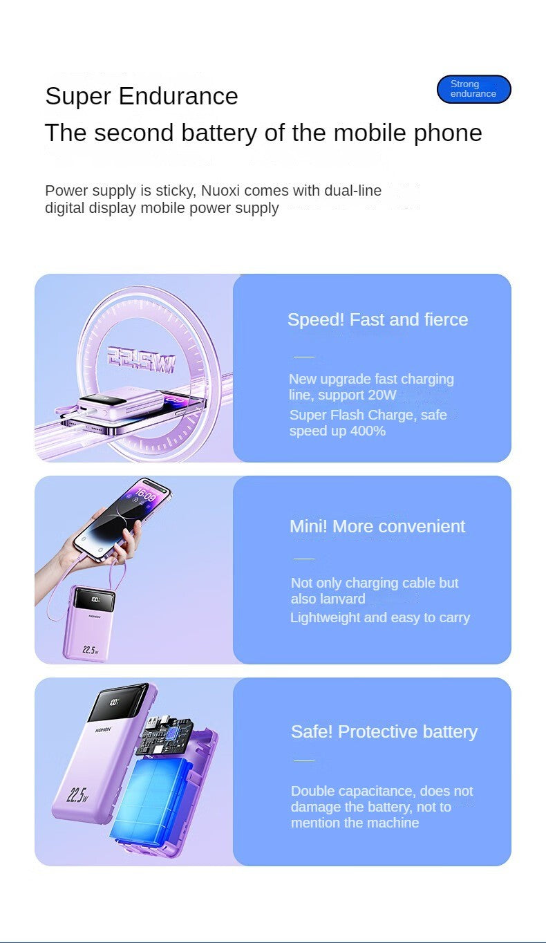 Nohon power bank 20000mah carga super rápida para iphone 16 pro max 15 14 13 ipa