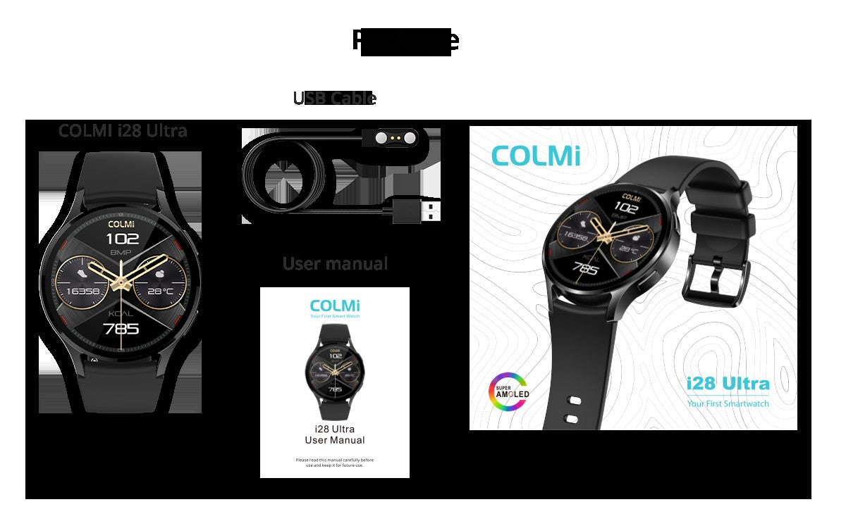 COLMI i28 Ultra AI Smartwatch AMOLED Display, AI Da-GPT integrado, oração muçulm