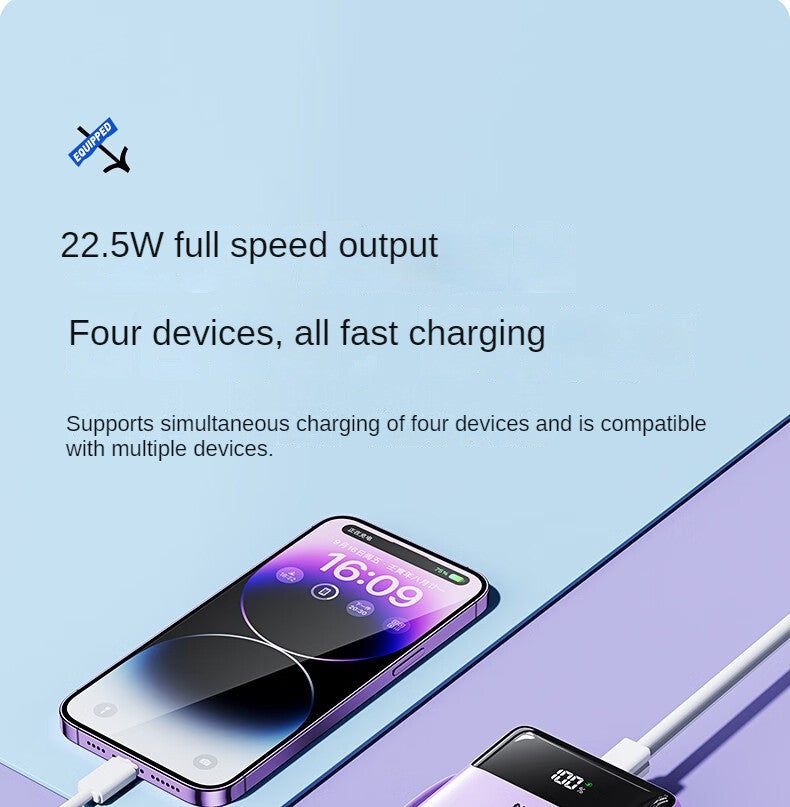 Nohon power bank 20000mah carga super rápida para iphone 16 pro max 15 14 13 ipa