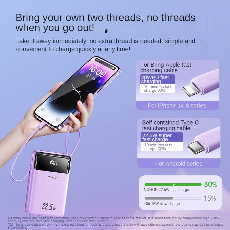 Nohon power bank 20000mah carga super rápida para iphone 16 pro max 15 14 13 ipa