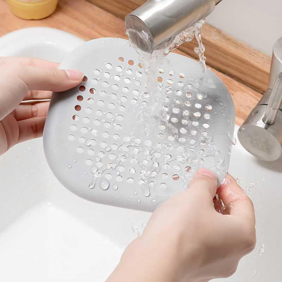 Adesivo de Silicone Quadrado para Ralo de Banheiro, Filtro de Cabelo para Esgoto