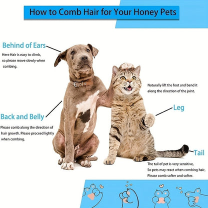 Escova removedora de pelos de cachorro, pente para gato, escova de massagem para