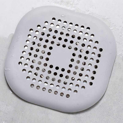 Adesivo de Silicone Quadrado para Ralo de Banheiro, Filtro de Cabelo para Esgoto