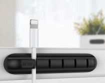 Organizador de cabos e fios em silicone flexível para 5 cabos