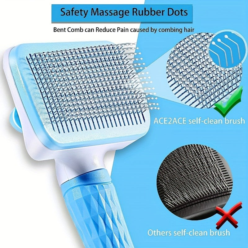Escova removedora de pelos de cachorro, pente para gato, escova de massagem para