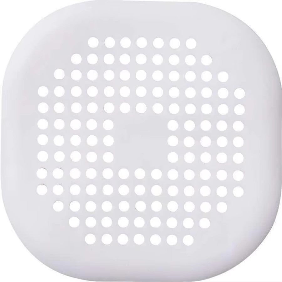 Adesivo de Silicone Quadrado para Ralo de Banheiro, Filtro de Cabelo para Esgoto