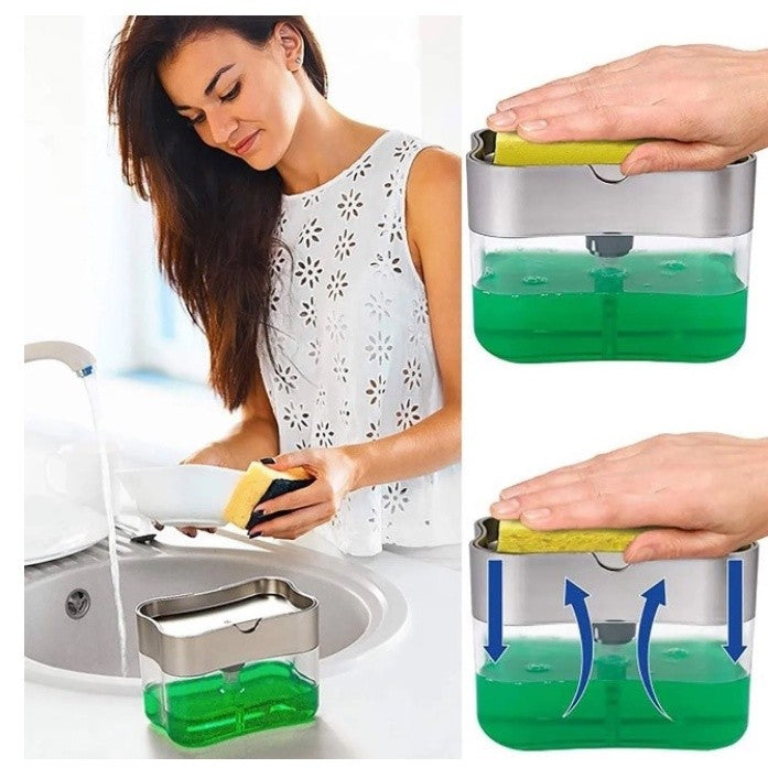 Suporte Bucha Esponja Dispenser Detergente 2 em 1 com esponja