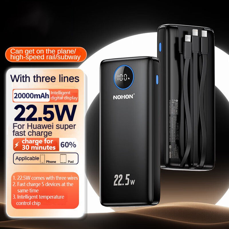 Nohon power bank 20000mah carga super rápida para iphone 16 pro max 15 14 13 ipa